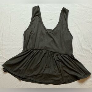 Chic Black Sleeveless Peplum Tank Top